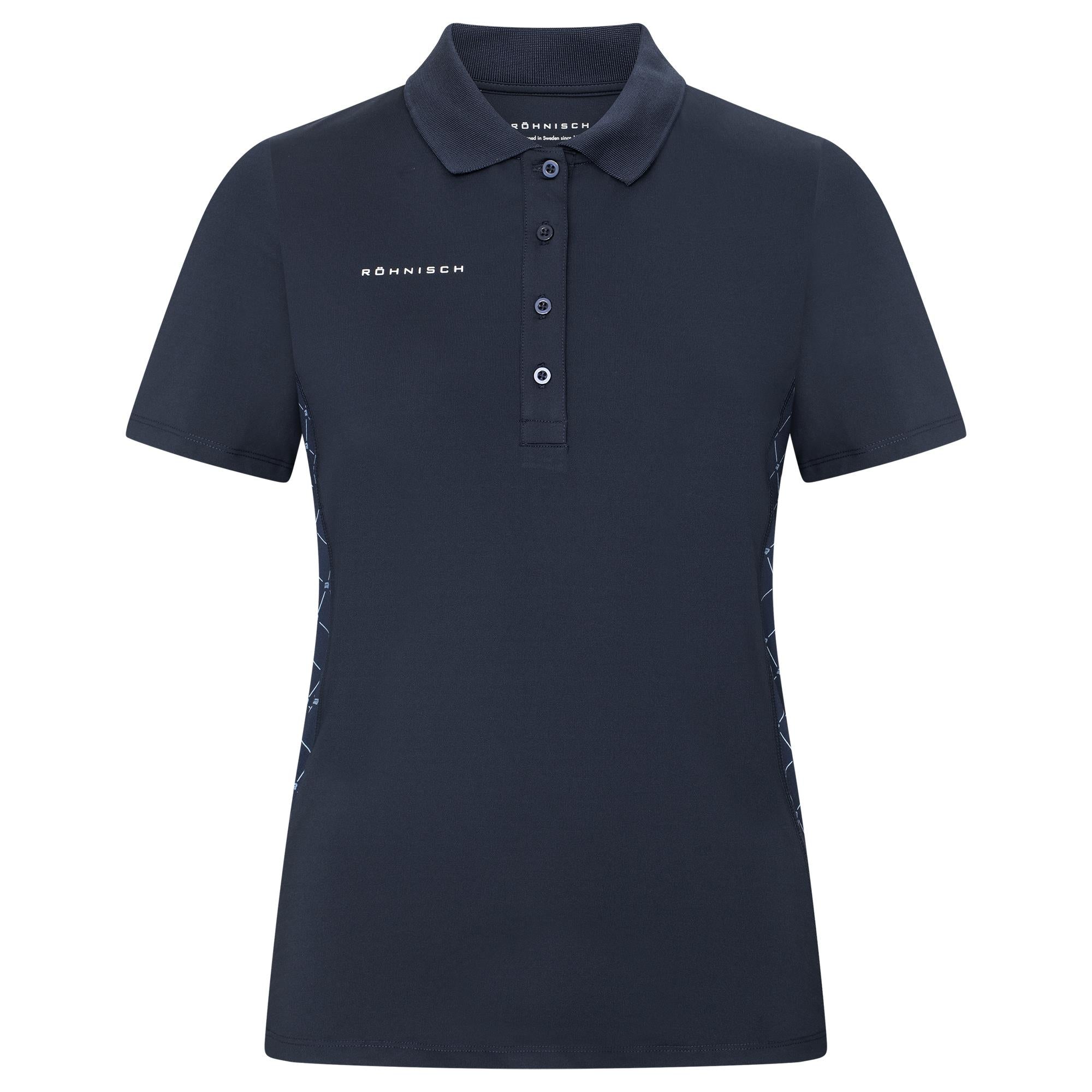 Rohnisch Nicky Ladies Golf Polo Shirt Micro R Check Navy